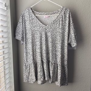 Dalmatian print peplum blouse